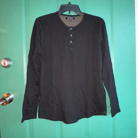 Hethcode size medium mens black Henley shirt - Picture 1 of 6